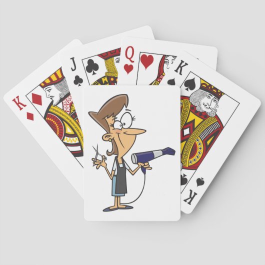 haarser met schaar pokerkaarten (Achterkant)