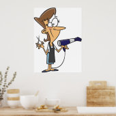 haarser met schaar poster (Keuken)