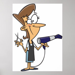 haarser met schaar poster