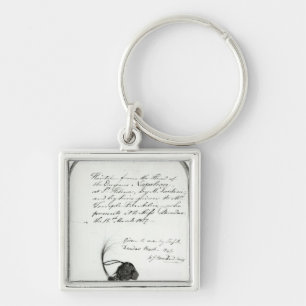 Haarsnede van het hoofd van keizer Napoleon Sleutelhanger