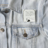 Haarsnede van het hoofd van keizer Napoleon Vierkante Button 5,1 Cm (In situ)