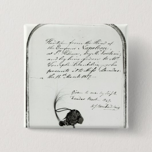 Haarsnede van het hoofd van keizer Napoleon Vierkante Button 5,1 Cm (Voorkant)