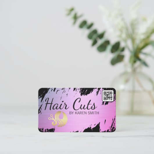 Haarsneden | goudgeborsteld | Women Beauty Logo Visitekaartje (Staand voorkant)