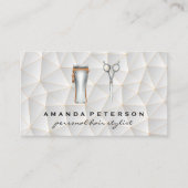 Haarsnijgereedschap | Geometrisch achtergrondpatro Visitekaartje (Voorkant)