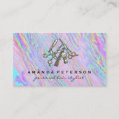 Haarsnijgereedschap | Iridescent Achtergrond Visitekaartje (Voorkant)