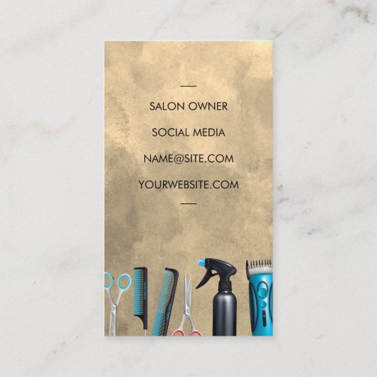 Haarsnijgereedschap | Stylist Barber Visitekaartje (Achterkant)