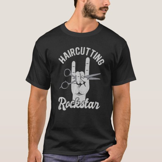 Haarsnijster, gekke haarschaar, t-shirt (Voorkant)