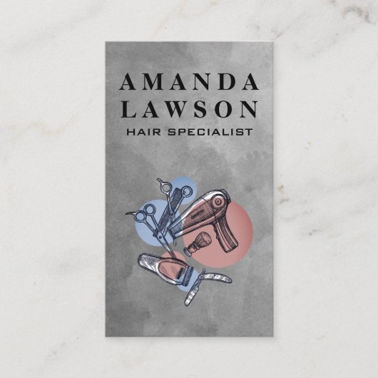 haarspecialist | Stijlvolle tools Visitekaartje (Voorkant)