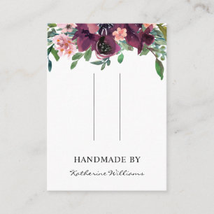 Haarspeld Barrette Displaykaart Aquarel Bloemmotie Visitekaartje