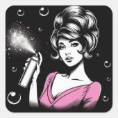 Haarspray Queen Vierkante Sticker (Voorkant)