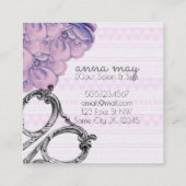  haarstaarster paars vierkante visitekaartje (Achterkant)