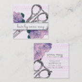  haarstaarster paars vierkante visitekaartje (Voorkant / Achterkant)