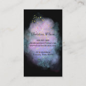 haarstaartschaar op paarse wolken visitekaartje (Achterkant)