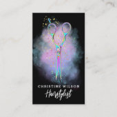 haarstaartschaar op paarse wolken visitekaartje (Voorkant)