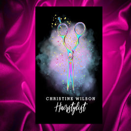 haarstaartschaar op paarse wolken visitekaartje