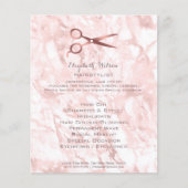 haarstaartschaar op roze waterverf marmer flyer (Voorkant)