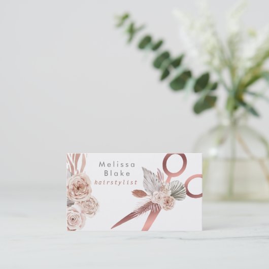 haarstaartschaar visitekaartje (Staand voorkant)