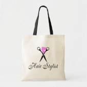 Haarstijdlijst (roze/schaar) tote bag (Voorkant)