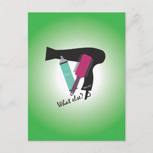 Haarstijdsgereedschappen - Wat nog meer? Briefkaart (Voorkant)