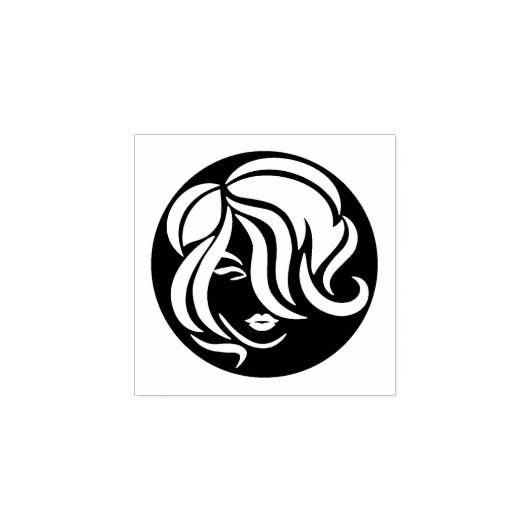 Haarstijl - 1" Rond - Loyalty Kaart Rubberstempel (Afrduk)