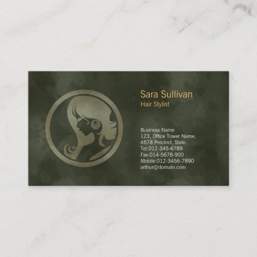Haarstijl Icon Haar Stylist Visitekaartje (Voorkant)