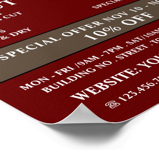 Haarstijlen, Mannen Barbers Adverteren Poster (Hoek)