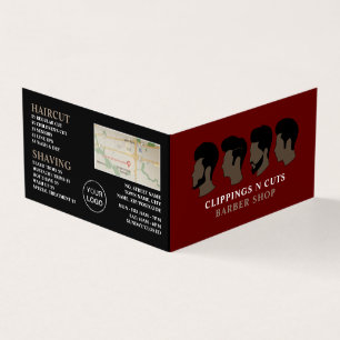 Haarstijlen, Mannen Barbers Gedetailleerde Loyalty Visitekaartje