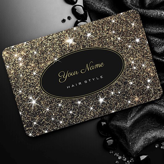 Haarstijlkunstenaar Luminous Gold Glitter Elegant Visitekaartje