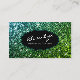 Haarstijlkunstenaar Luminous Green Glitter Glam Visitekaartje