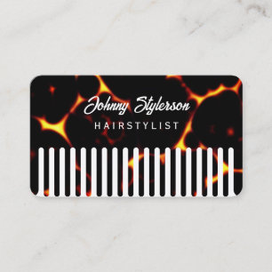 Haarstijlster met haar kam visitekaartje