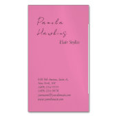 Haarstijlvolle professionele, platte roze feminine magnetisch visitekaartje (Voorkant Verticaal)