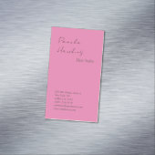 Haarstijlvolle professionele, platte roze feminine magnetisch visitekaartje (Voorbeeld)