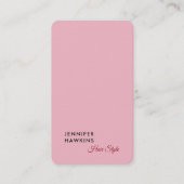 Haarstijlvolle professionele, platte roze feminine visitekaartje (Voorkant)
