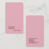 Haarstijlvolle professionele, platte roze feminine visitekaartje (Voorkant / Achterkant)
