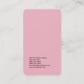 Haarstijlvolle professionele, platte roze feminine visitekaartje (Achterkant)