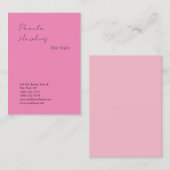 Haarstijlvolle professionele, platte roze feminine visitekaartje (Voorkant / Achterkant)