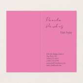 Haarstijlvolle professionele, platte roze feminine visitekaartje (Buitenkant ongevouwen)