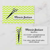 haarstille chartreuse groene schaar visitekaartje (Voorkant / Achterkant)
