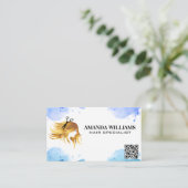 Haarstromende Logo | QR Code Afspraakkaart Afsprakenkaartje (Staand voorkant)