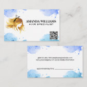 Haarstromende Logo | QR Code Afspraakkaart Afsprakenkaartje (Voorkant / Achterkant)