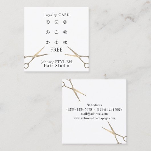 Haarstudio-loyaliteitskaart Klantenkaartje (Voorkant / Achterkant)