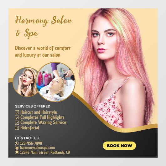 Haarstudio Spa Knippen Kleur Tinten op Maat  Raamsticker (Vel)