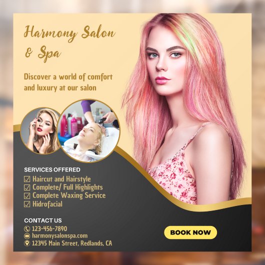 Haarstudio Spa Knippen Kleur Tinten op Maat  Raamsticker (Vel 2)