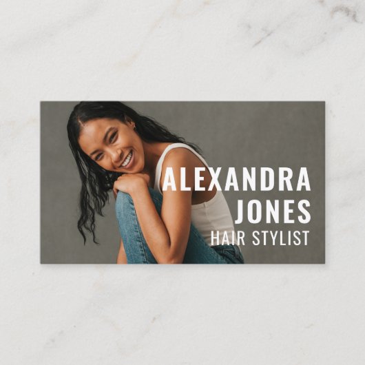 Haarstyist QR Code 2 Sociale Iconen Sjabloon Visitekaartje (Voorkant)