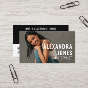 Haarstyist QR Code 2 Sociale Iconen Sjabloon Visitekaartje