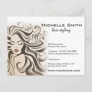 Haarstyling haarextensies krullend haar sepia rood briefkaart