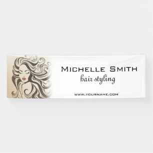 Haarstyling haarextensies krullend haar sepia rood spandoek