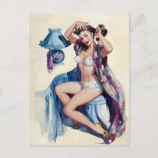 Haarstyling omhoog briefkaart (Voorkant)