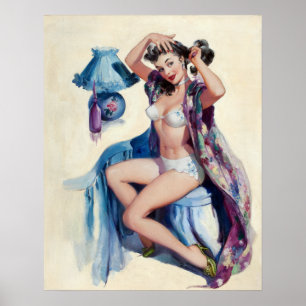 Haarstyling omhoog poster