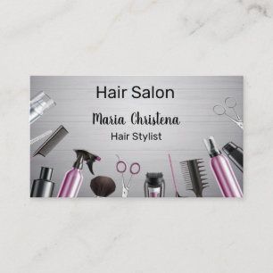 Haarstyling Tools Haarsalon Haarstylist Roze Visitekaartje